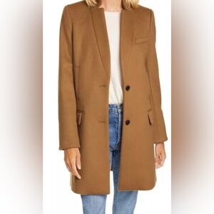Veronica Beard Lambswool Cashmere Blend Car Coat in Camel Size:10